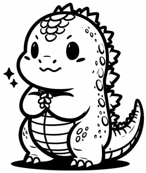 godzilla chibi tô màu