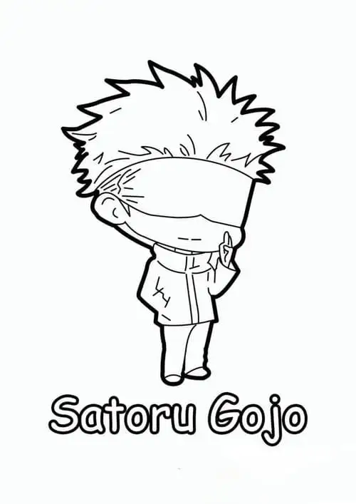 tô màu gojo satoru chibi cute