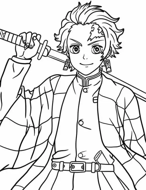 tranh vẽ kimetsu yaiba Tanjiro