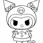 tranh tô màu kuromi anime xinh