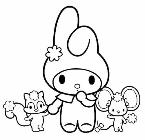 tranh tô màu my melody và các bé