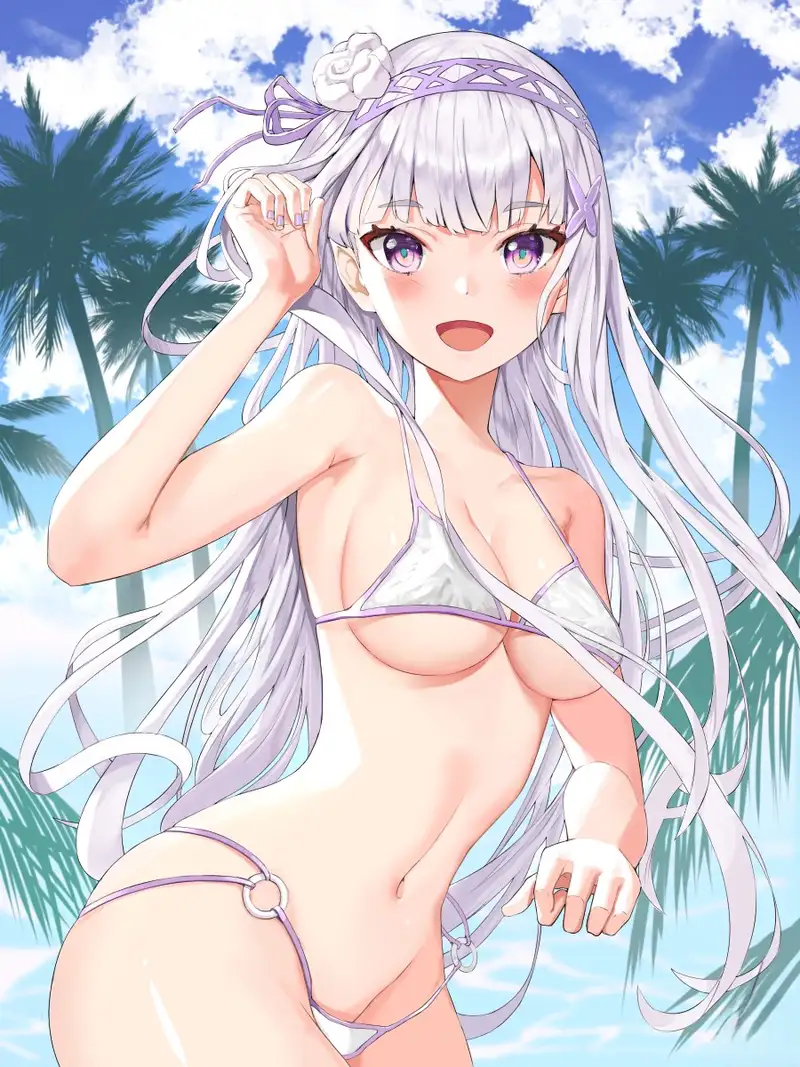 emilia re zero hentai bikini