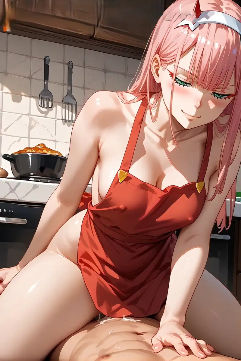 zero two cosplay hentai nấu ăn