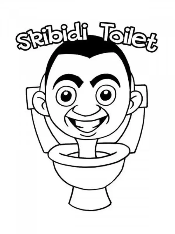 tranh tô màu skibidi toilet cười