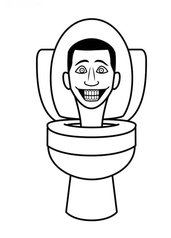 tranh tô màu skibidi toilet cười ác