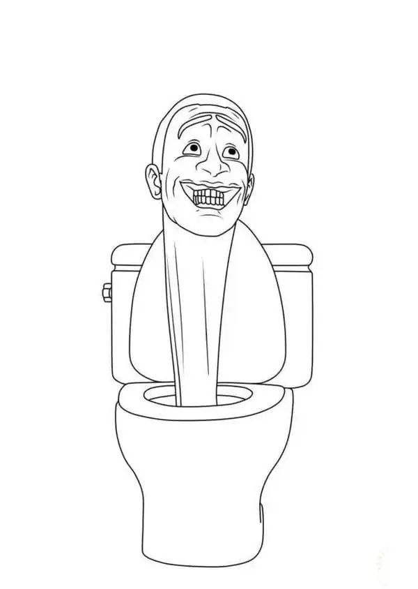 tranh tô màu skibidi toilet cổ dài