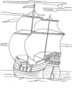 tranh tô màu thuyền buồm