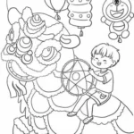 tranh tô màu rước đèn trung thu đẹp