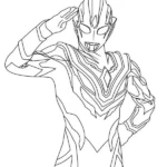 hình tô màu siêu nhân ultraman chào