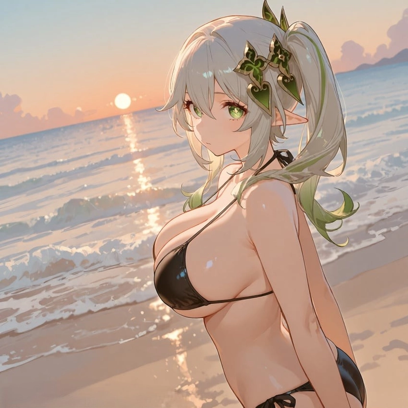nahida hentai tắm biển