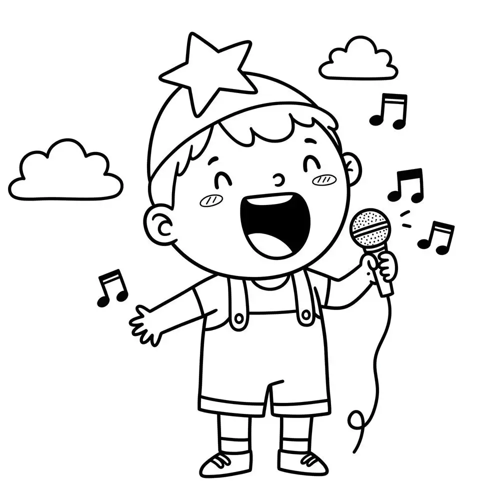 tranh tô màu ca sĩ chibi 