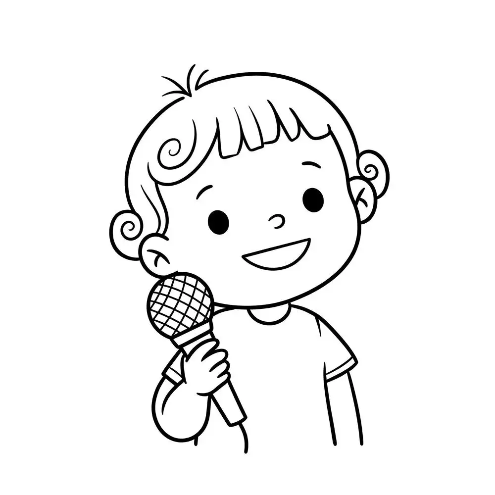 tranh tô màu nghề ca sĩ vui nhộn 