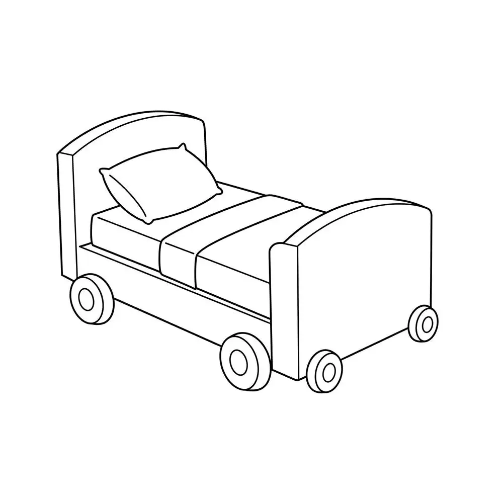 tranh tô màu giường ngủ dễ thương