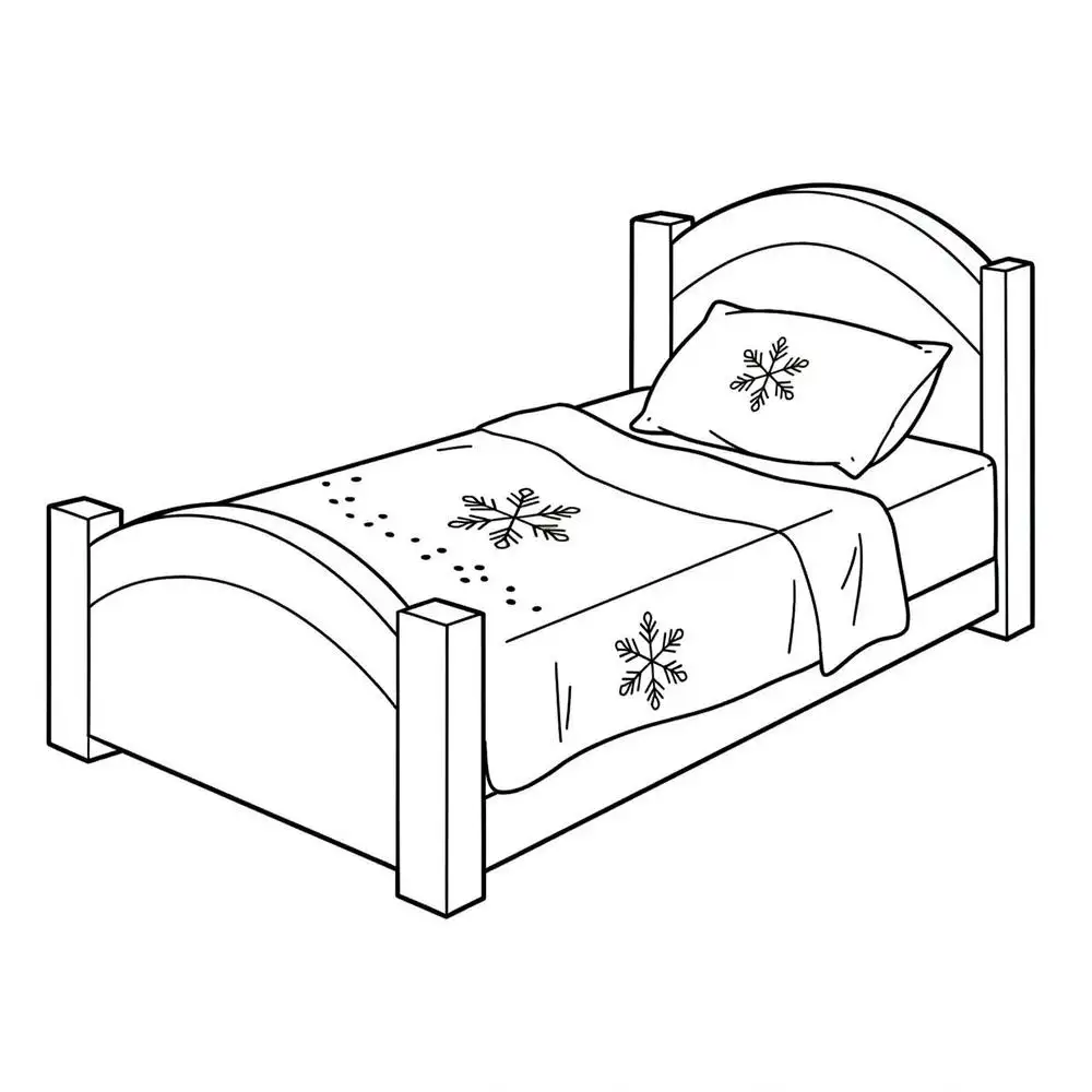 tranh tô màu cái giường ngủ
