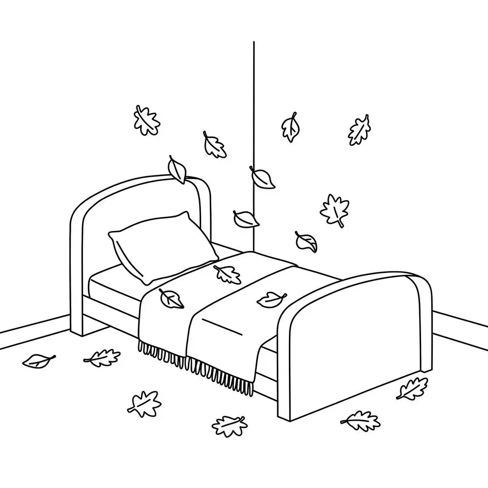 tranh tô màu cái giường