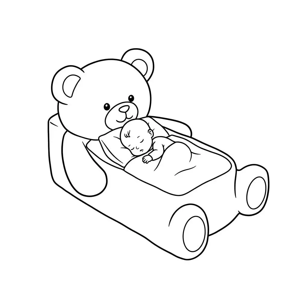 mẫu tranh tô màu cái giường