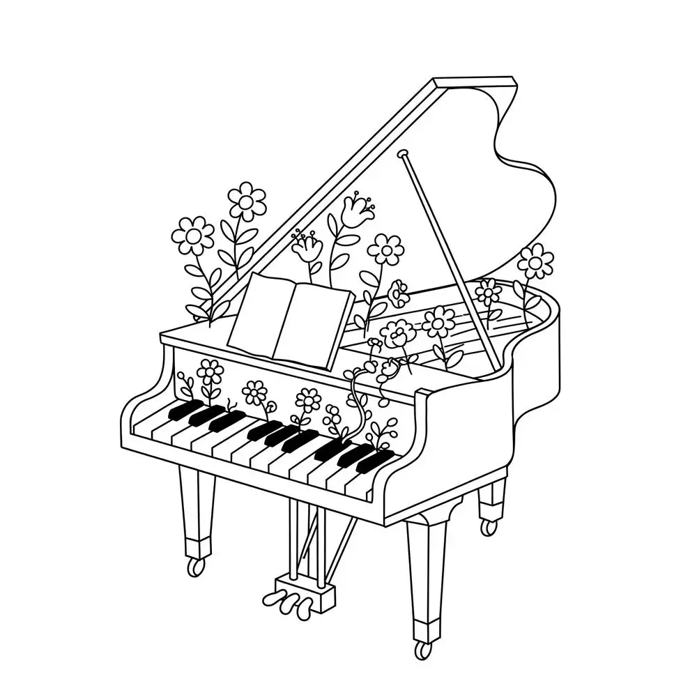tô màu cây đàn piano cho trẻ em