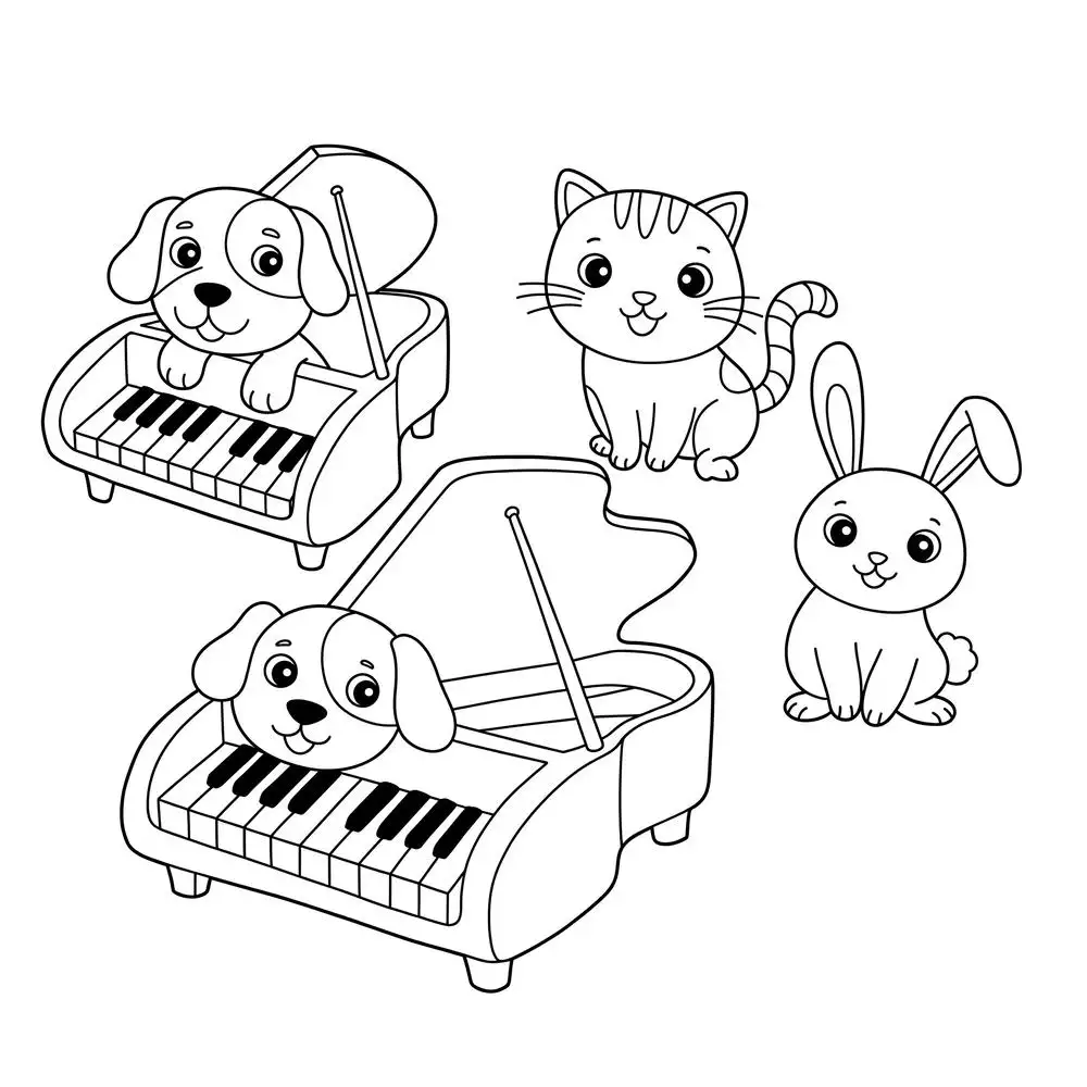 tô màu đàn piano dễ tải