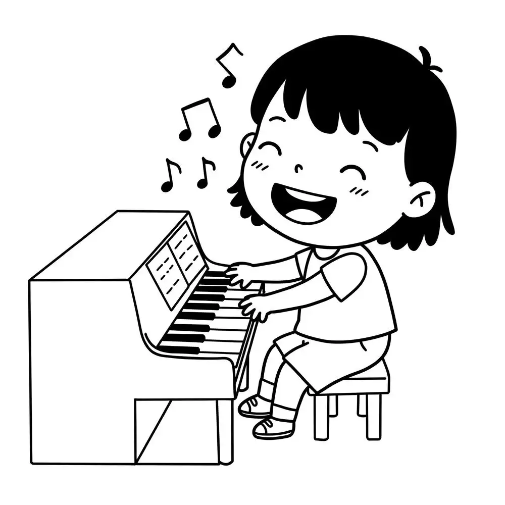 tô màu đàn piano cho bé từ 4 tuổi 