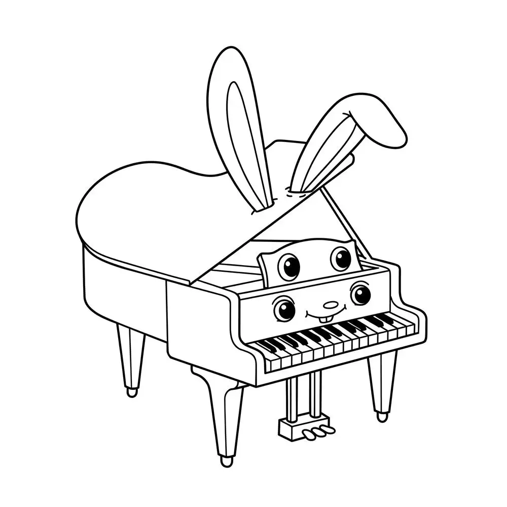 tô màu cây đàn piano dễ tô