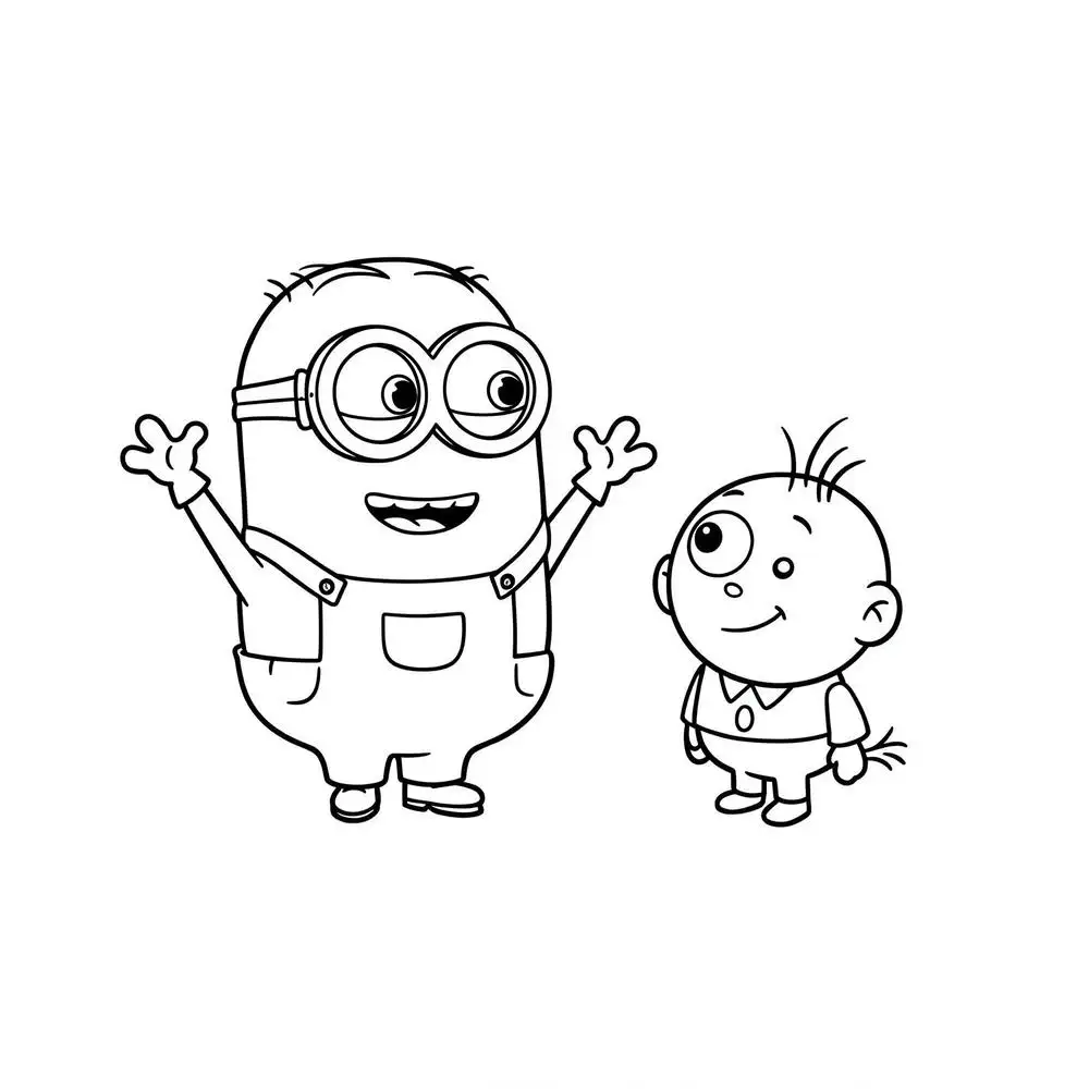 hình tô màu minion cho bé tập tô 