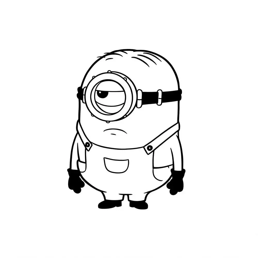 tô màu minions đơn giản 