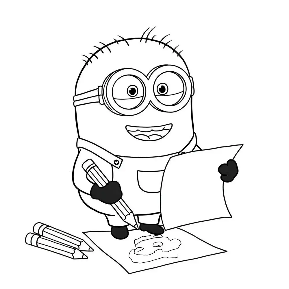 tô màu minion dễ thương 