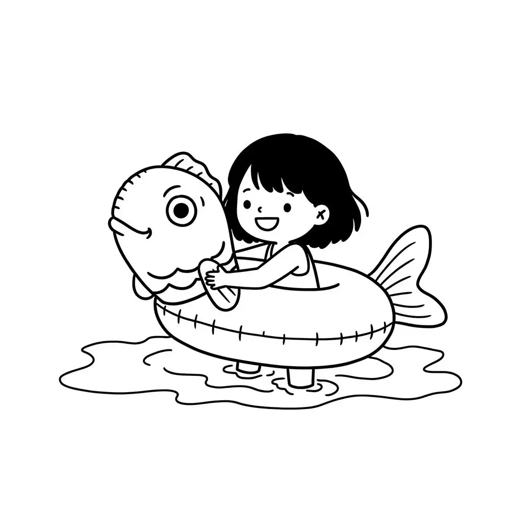 tô màu chiếc phao bơi sáng tạo cùng bé 