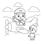 tranh tô màu phi công đẹp