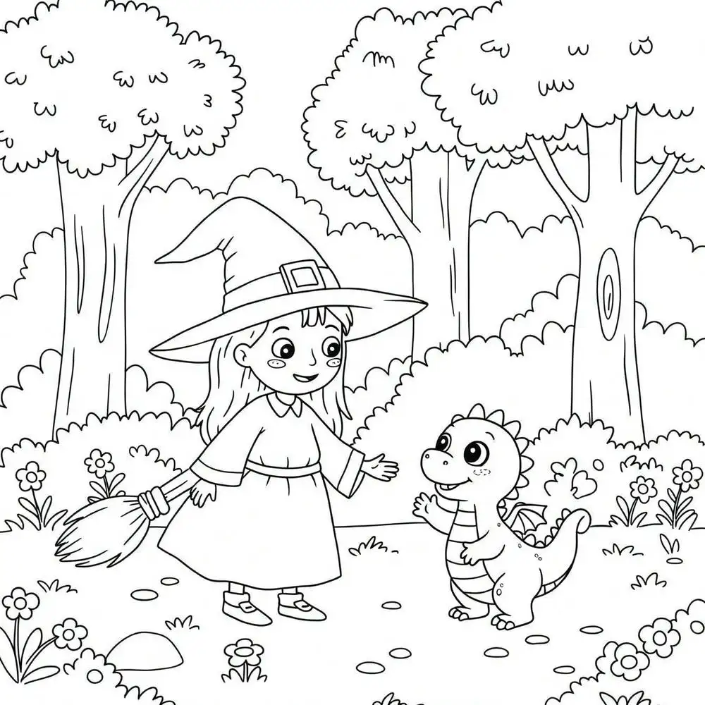 tô màu phù thủy hoạt hình 