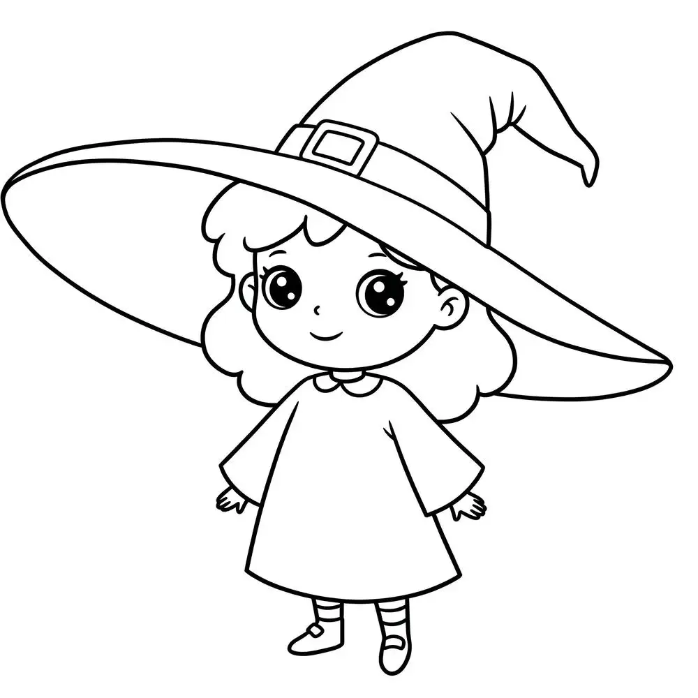 tô màu phù thủy halloween 
