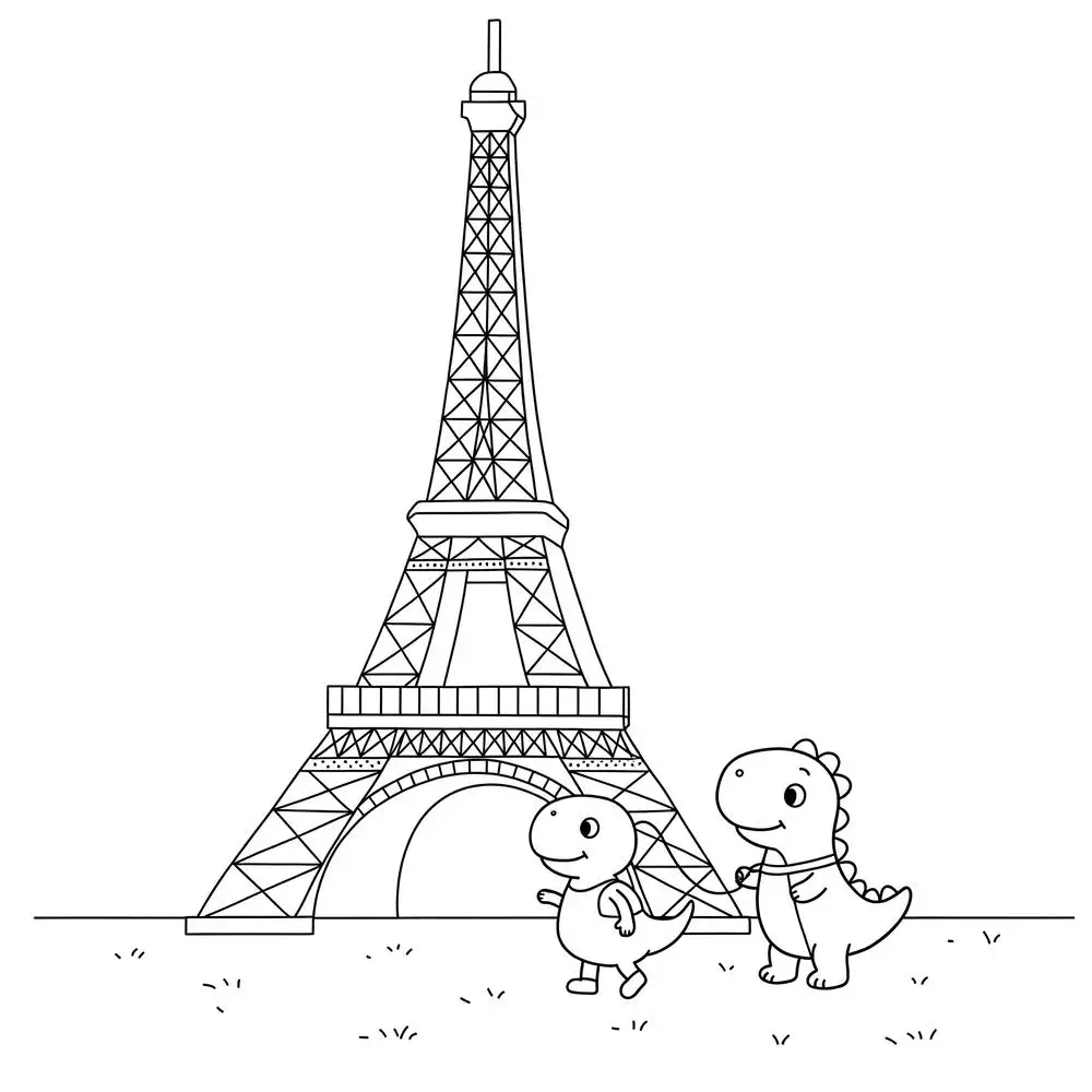 tô màu tháp eiffel sáng tạo và độc đáo 
