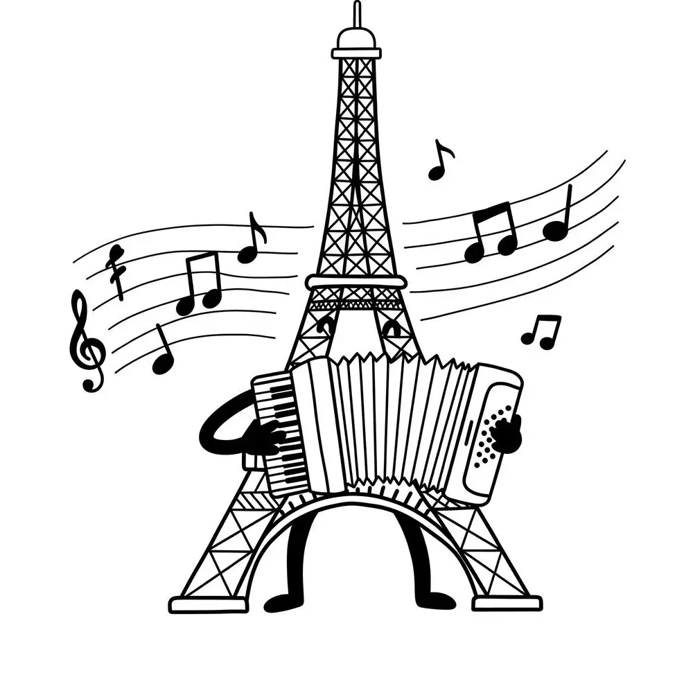 tô màu tháp eiffel tập tô phát triển kỹ năng 