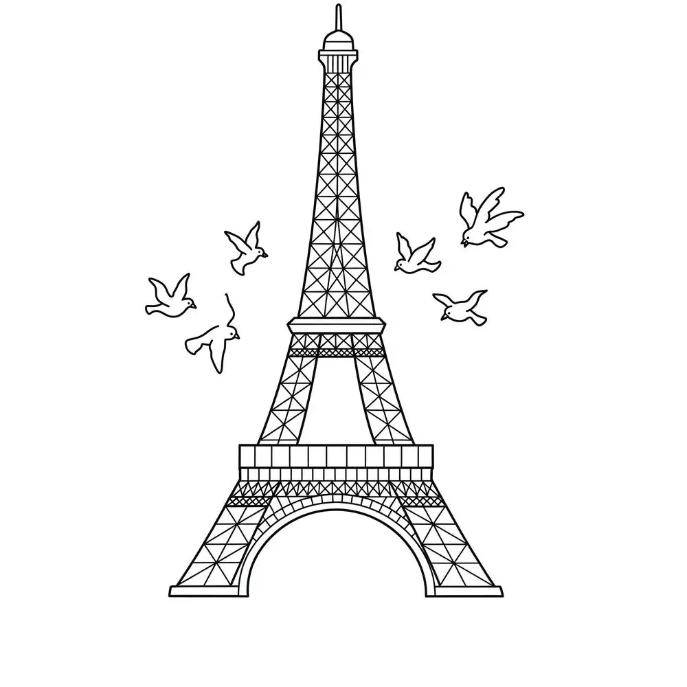 tô màu tháp eiffel đẹp 