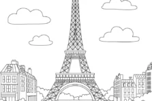 189+ tranh tô màu tháp Eiffel biểu tượng Pháp tuyệt đẹp