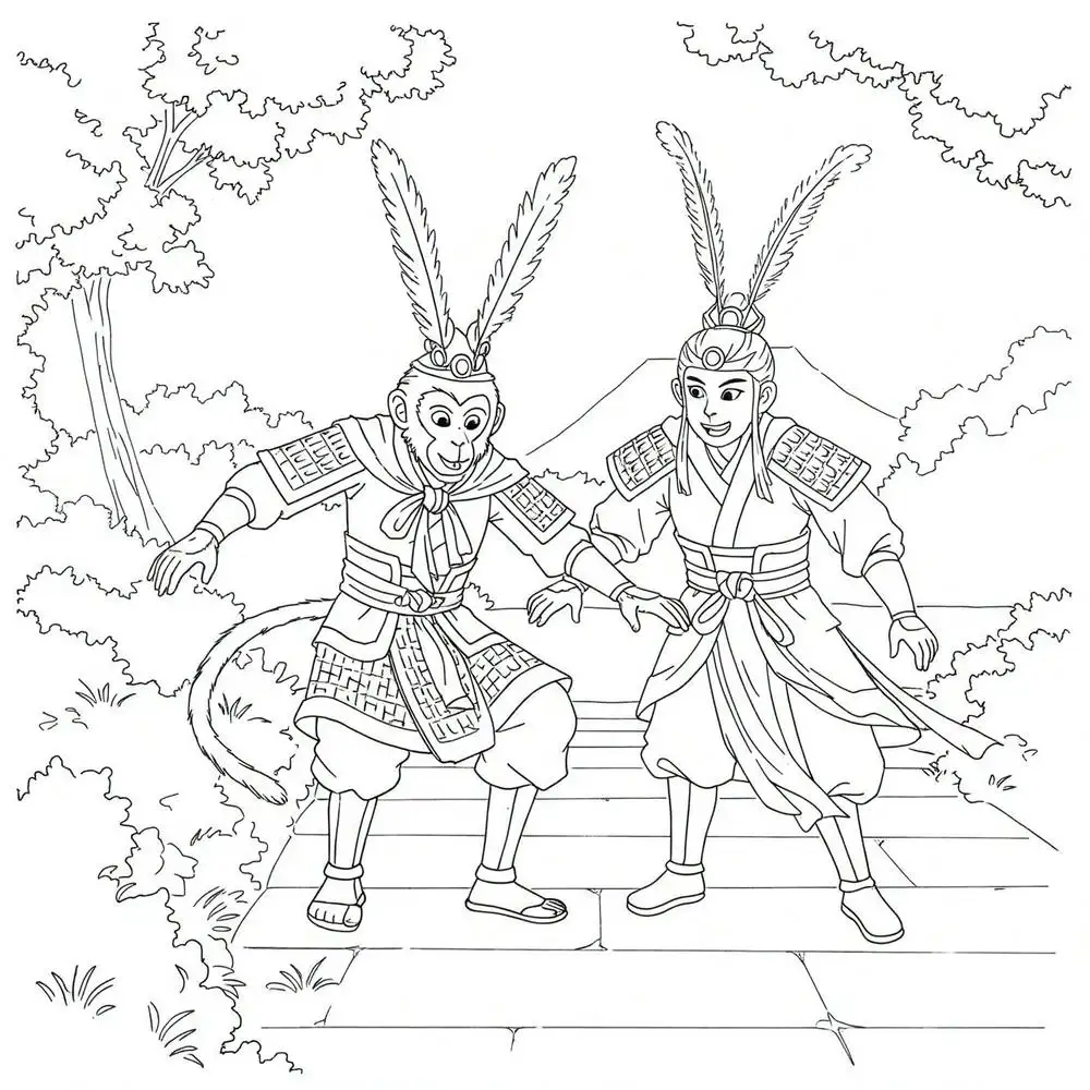 tranh tô màu Tôn Ngộ Không đơn giản 