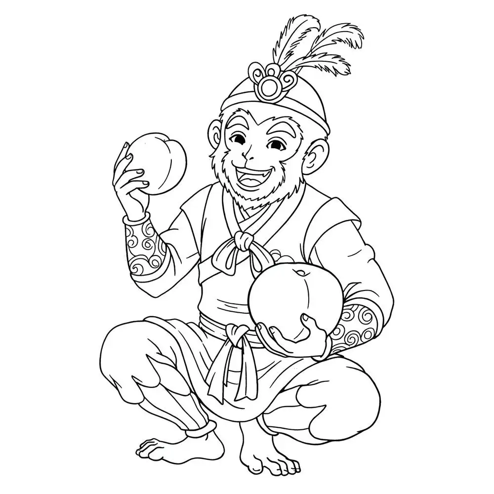 Tôn Ngộ Không tô màu dễ in 