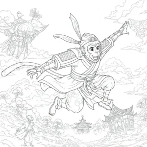 hình vẽ Tôn Ngộ Không để tô màu sáng tạo