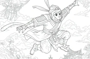 Bộ 200+ tranh tô màu Tôn Ngộ Không đẹp, sinh động cho bé