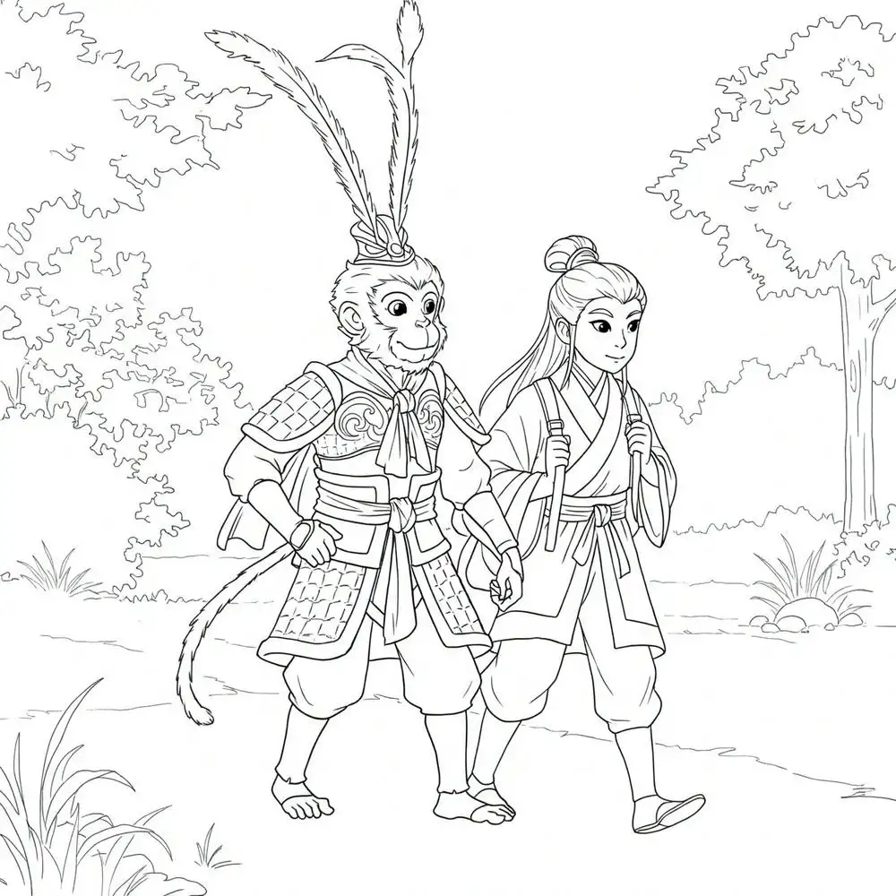 tranh tô màu Tôn Ngộ Không đẹp 