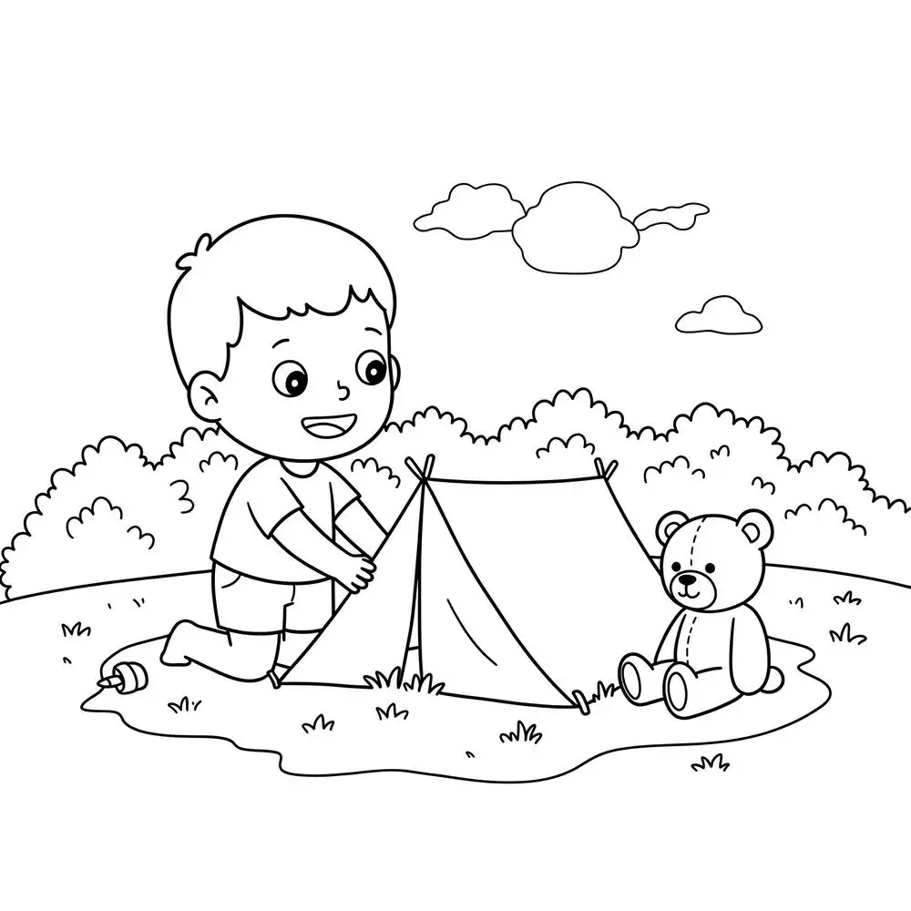 tô màu lều trại sáng tạo