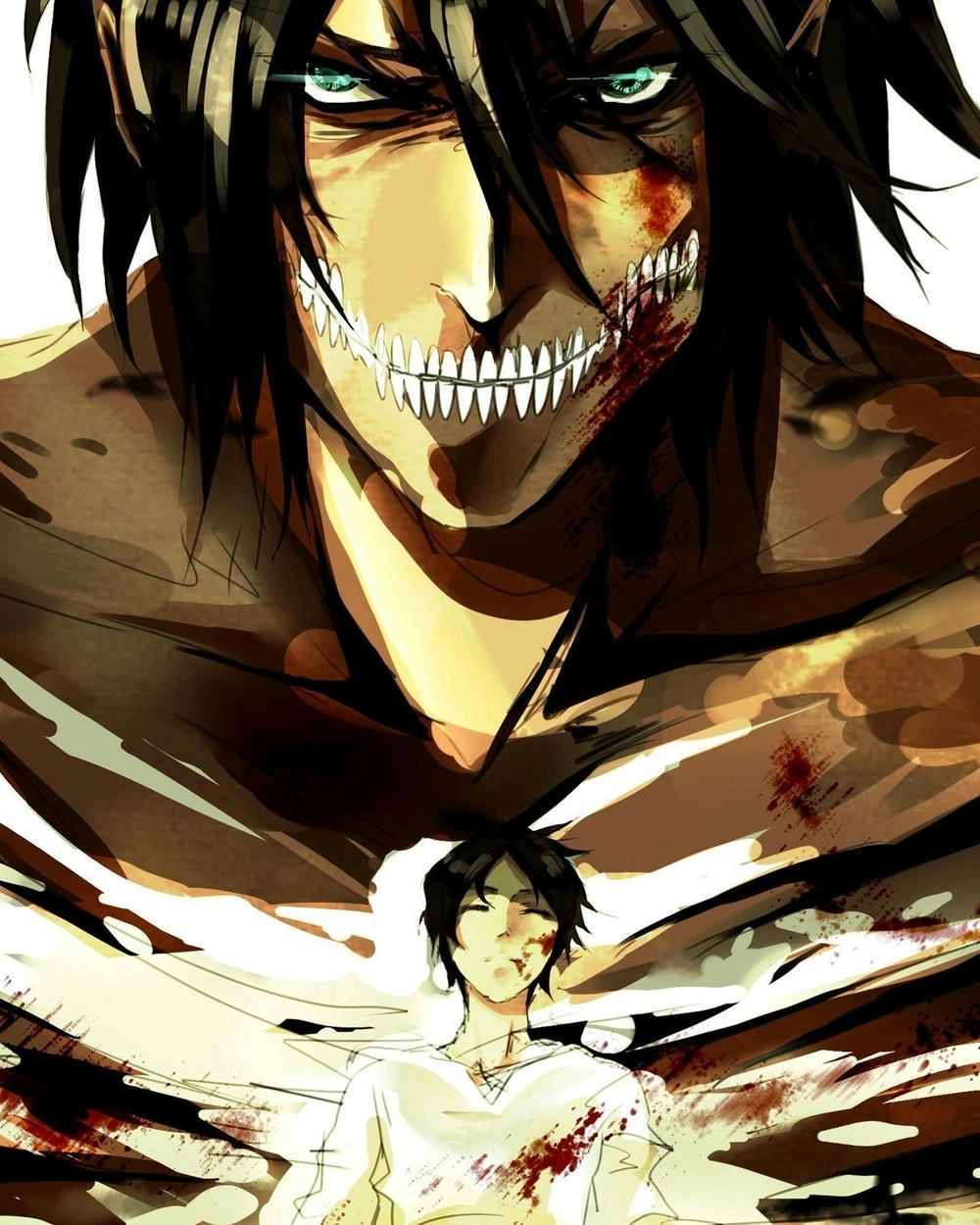 Eren Yeager biến hình Titan 