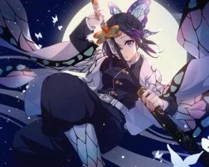 ảnh shinobu ngầu lạnh với ánh mắt sắc sảo