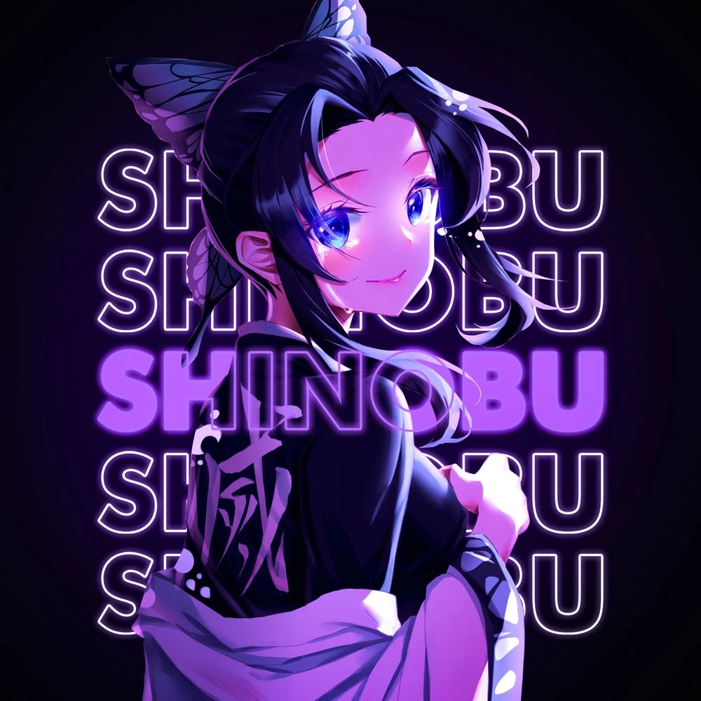hình ảnh shinobu với biểu cảm ngầu lòi 