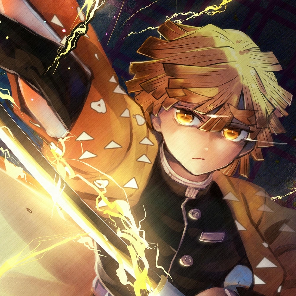 ảnh của zenitsu anime Kimetsu no Yaiba 