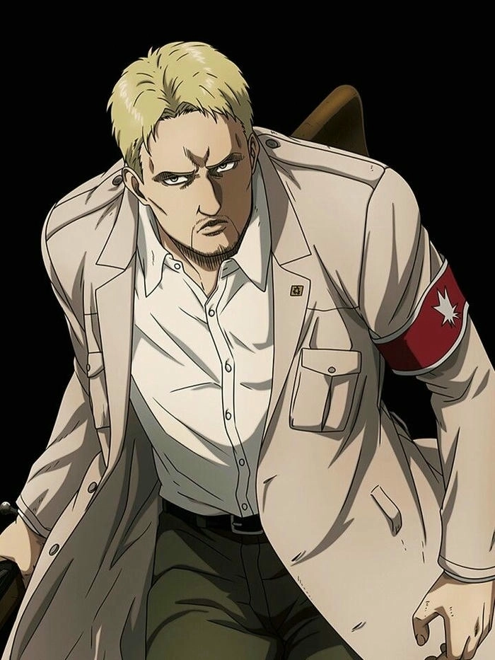 Reiner Braun anime cận cảnh gương mặt 