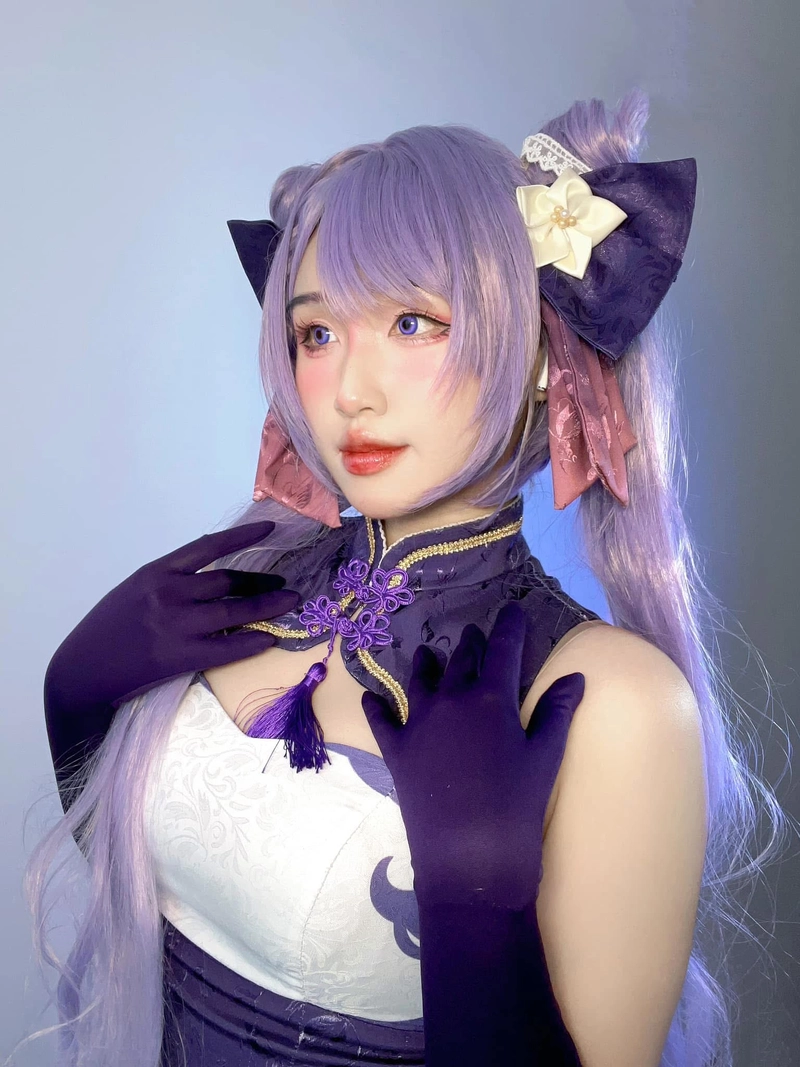 Ảnh cosplay mèo tím dễ thương