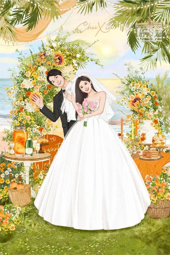 ảnh anime cặp đôi cưới