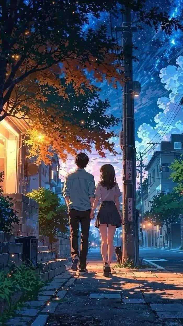 ảnh anime đôi trẻ nắm tay