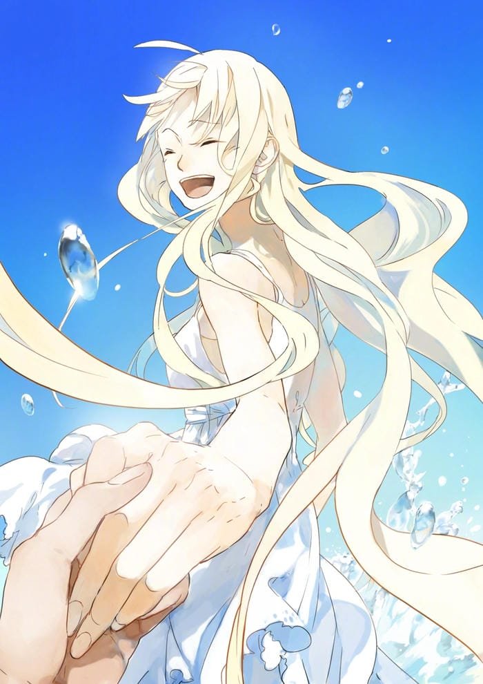 anime couple nắm tay